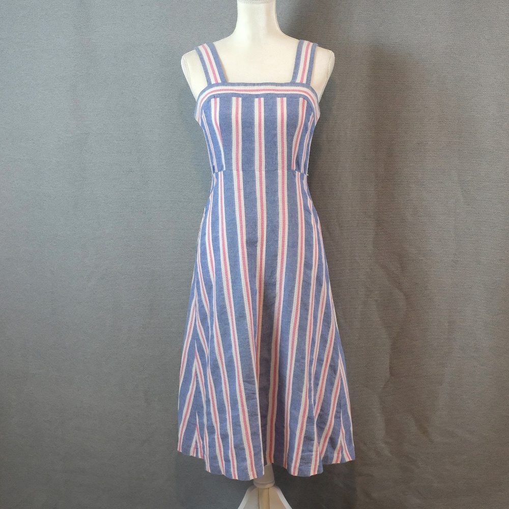 Vintage Jones Studio Cotton Midi Striped Sundress